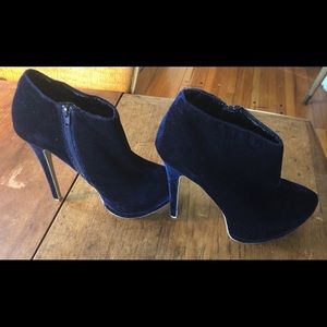 Electric Blue Velvet Stiletto Bootie